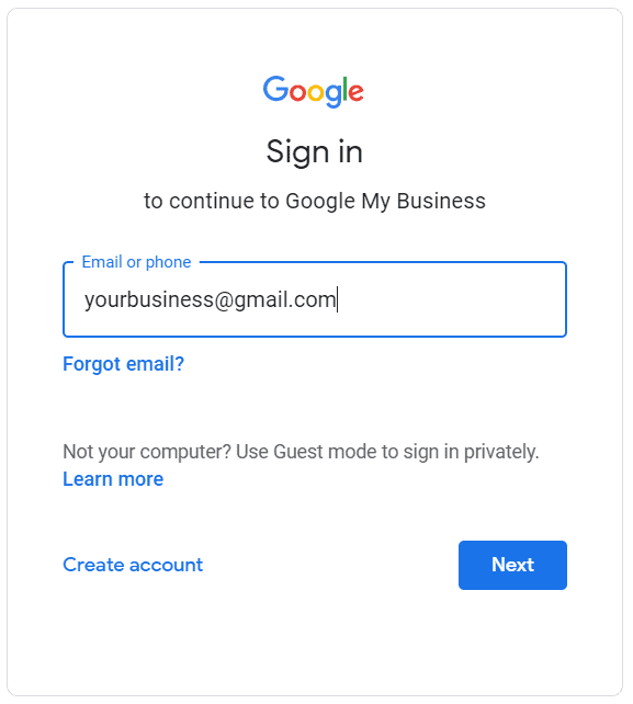 Sign In to Verify Your GMB Listing